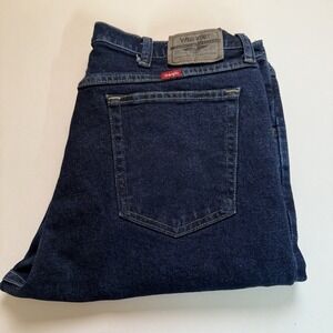 Mens Wrangler 38 x 30 Regular FIt Blue Jeans Dark Wash